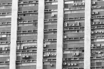 Exterior of old industrial building in Hong Kong