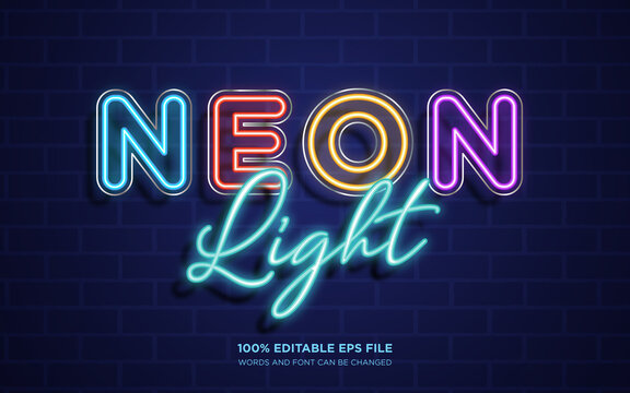 Neon Glow editable text style effect	
