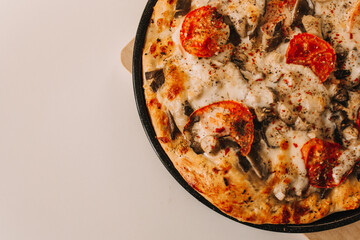 pizza with salami and cheese