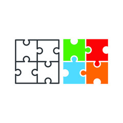 Simple puzzle. Vector icon template