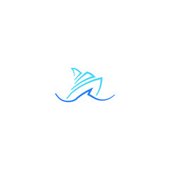 Elegant sailboat. Vector logo icon template