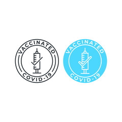 Vaccinated covid-19, vaccinated stamps, label. Vector icon template