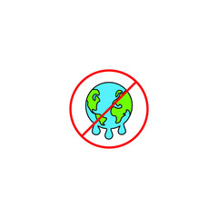 Stop global warming. Vector icon template
