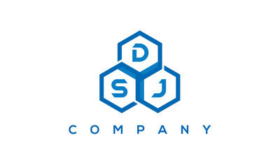 FSJ three letters creative polygon hexagon logo