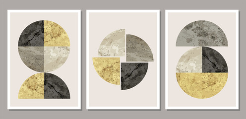 Set of minimalist 20s geometric design poster, vector template