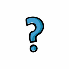 Hand-drawn question mark isolated on white background. Vector illustration
