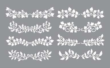 Borders Elements Set Collection, floral Swirl ornament Vector