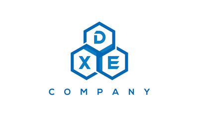 DXE three letters creative polygon hexagon logo	