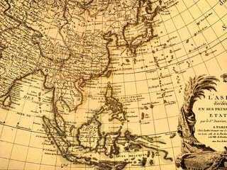 アンティークの世界地図　東南アジア