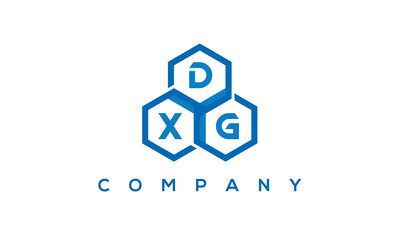 DXG three letters creative polygon hexagon logo	