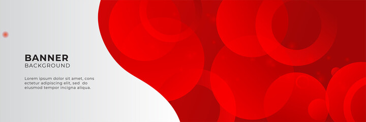 Abstract red banner background design template vector illustration with 3d overlap layer and geometric wave shapes. Polygonal abstract background, texture, advertisement layout and web page