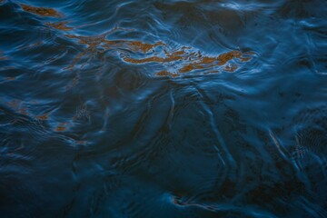 Small waves on the surface of the water, blue clear crystalline water