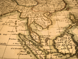アンティークの世界地図　東南アジア