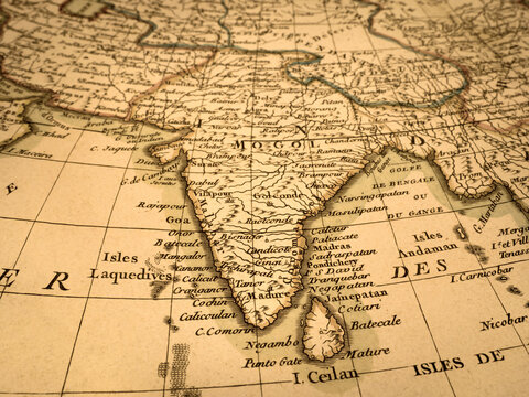 アンティークの世界地図　インド
