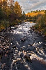 Autumn moments in Karelia. Salmi, Pitkyarantsky district, Republic Karelia, Russia