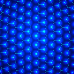 Fototapeta premium Abstract blue hexagon pattern background fo design