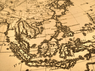 アンティークの世界地図　東南アジア