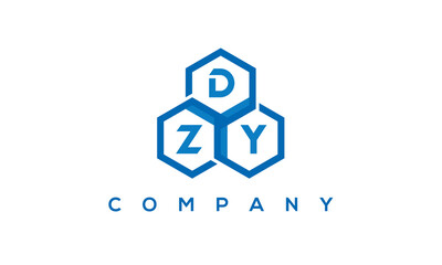 DZY three letters creative polygon hexagon logo	