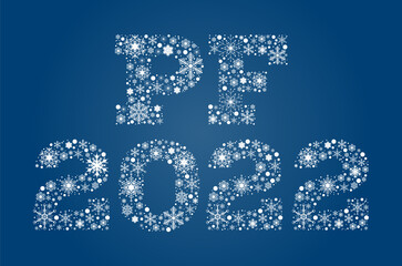 Inscription PF 2022 from snowflakes