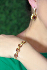 womens jewelry gold bracelet with gemstone