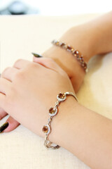 womens jewelry gold bracelet with gemstone