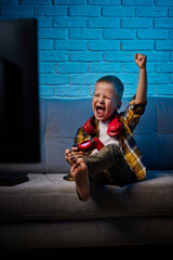 children playing video game with game console © producer