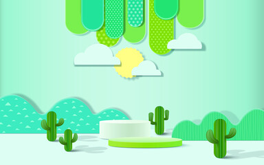 3d rendering, Abstract minimal stage for product display present background.