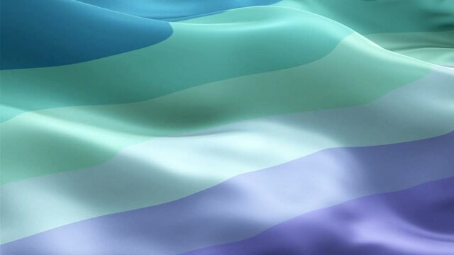Rainbow Nomascsexual Pride Flag video waving in wind. trixensexual Neptunic Flag background. Rainbow non-binary Pride Flag Looping Closeup 1080p Full HD 1920X1080 footage. Rainbow colors LGBT Neptunic