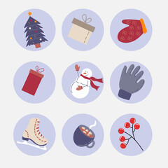 Winter vector pattern. Part of Christmas backgrounds collection. Can be used for wallpaper, pattern fills, surface textures, fabric prints, packaging