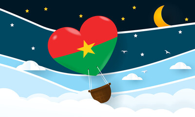  Heart air balloon with Flag of  Burkina Faso for independence day or something similar 