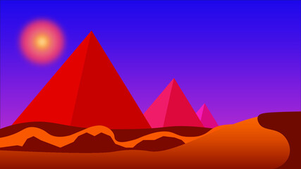 landscape with pyramids