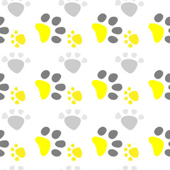 Vector seamless pattern with cat or dog,kitten or puppy footprints. Can be used for wallpaper,fabric, web page background, surface textures.