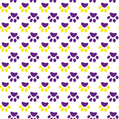 Vector seamless pattern with cat or dog,kitten or puppy footprints. Can be used for wallpaper,fabric, web page background, surface textures.