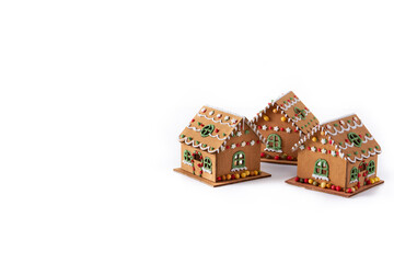 Christmas gingerbread house on white background
