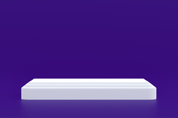 Product stand, Podium minimal on purple background for cosmetic product presentation.