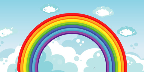 Rainbow in the sky background template