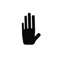Vector Minimal Geometric Hand Palm Isolated on White Background, Human Hand.