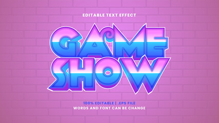 Game show editable text effect in modern 3d style