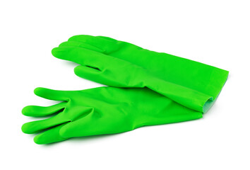 Latex protective gloves isolated on white background