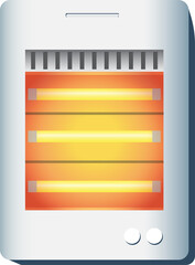 Electric infrared heater vector illustration. Device on. Compact warm.