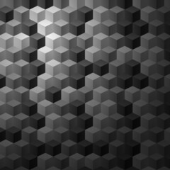 Abstract texture from 3d cubes, background from geometric dark shapes, vector illustration 10eps