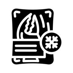 crab frozen seafood glyph icon vector. crab frozen seafood sign. isolated contour symbol black illustration