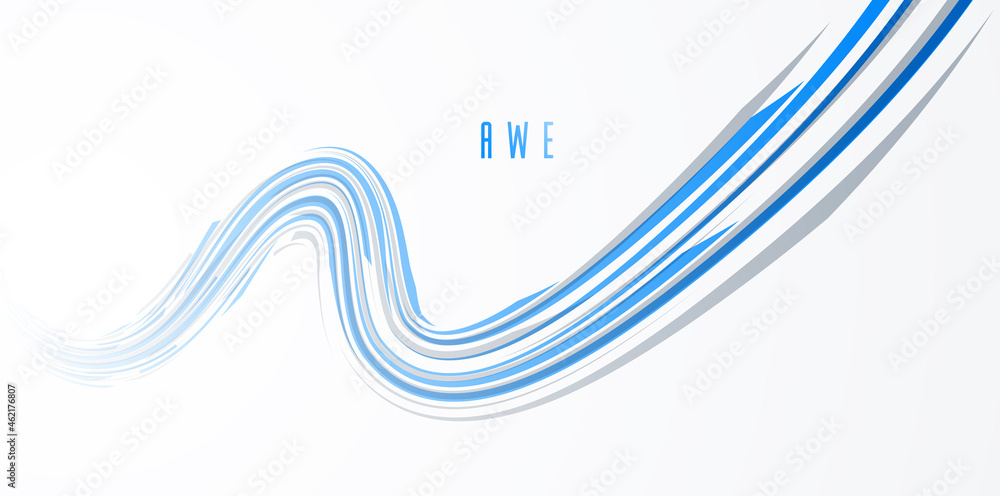 Poster 3d lines vector scientific or technical abstract background, future technology and science theme, dy