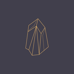 Alchemy esoteric mystical magic celestial talisman line icon. Spiritual occultism object. Liine geometric badge.