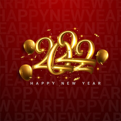Happy New Year 2022 Poster Vector