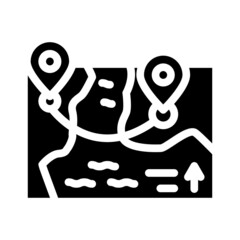 map direction glyph icon vector. map direction sign. isolated contour symbol black illustration