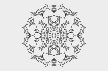 Flower Mandala. Vintage decorative elements. Oriental pattern, vector illustration. Islam, Arabic, Indian, Moroccan, Spain, Turkish, Pakistan, Chinese, mystic, ottoman motifs. Colouring book page