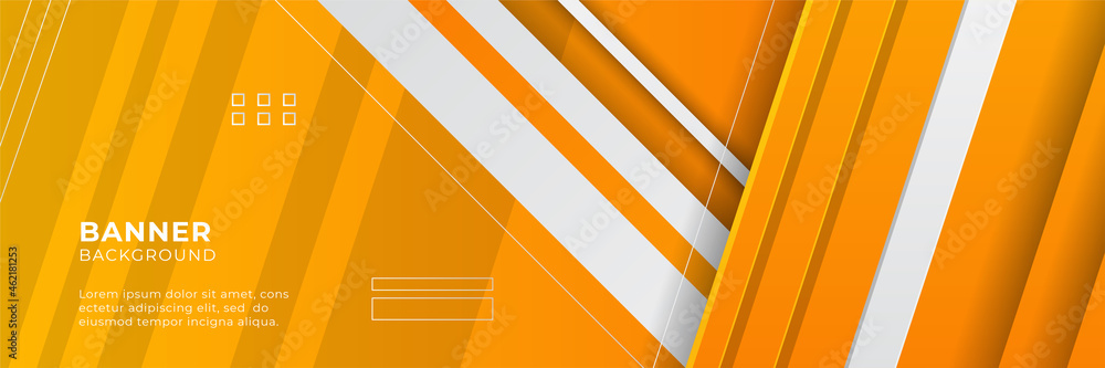 Poster modern gradient orange and yellow abstract banner background design template