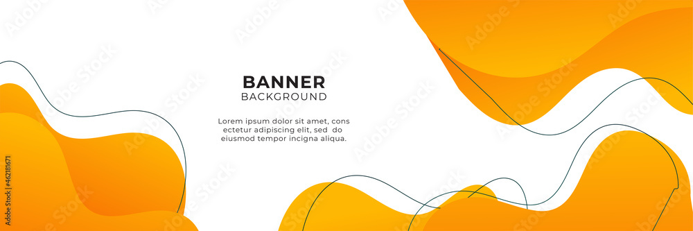 Poster modern gradient orange and yellow abstract banner background design template