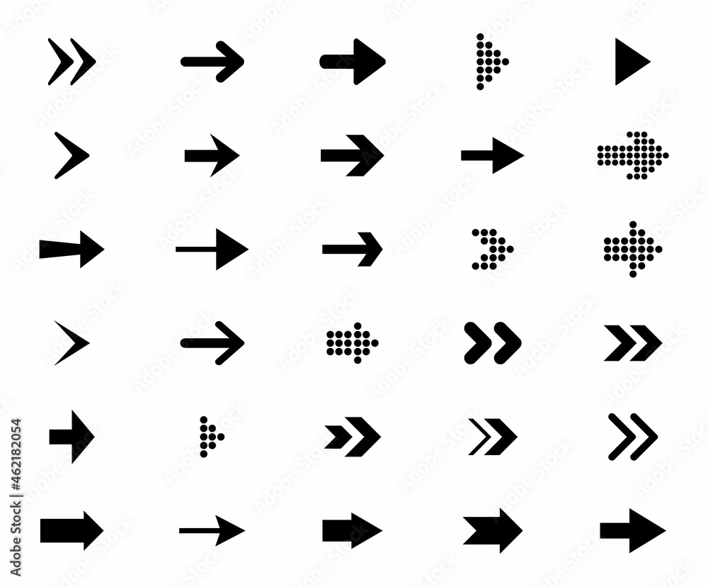 Poster arrows black icons set. collection of concept arrows for web design, mobile apps, interface and more